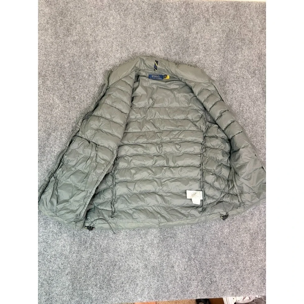 Polo Ralph Lauren Packable Mens Down Green Vest Full‎ Zip 100 % Nylon Size SP